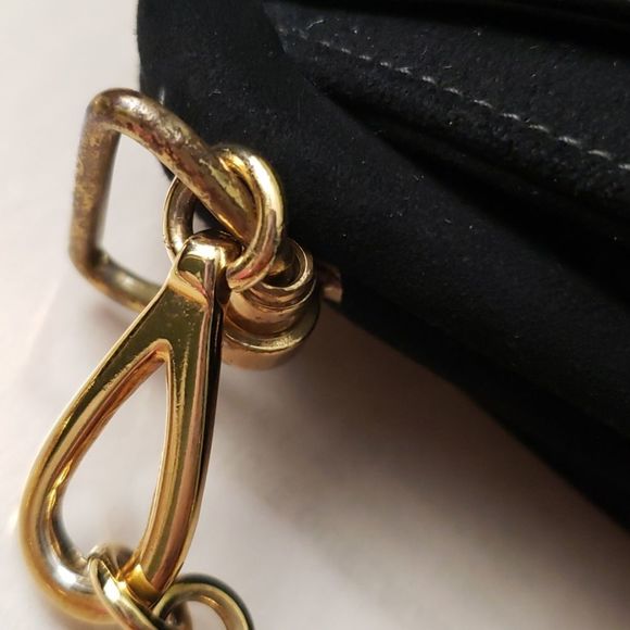 vintage velvet finish chain handbag - Picture 5 of 12